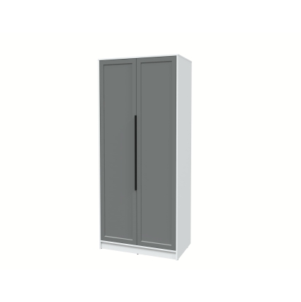 Шкаф распашной Тренд КТ-Ш2 (Белый платинум ЛДСП/ Серый ЛМДФ) Ш918 В2128 Г547 Шкаф распашной Тренд КТ-Ш2 (Белый платинум ЛДСП/ Серый ЛМДФ) Ш918 В2128 Г547